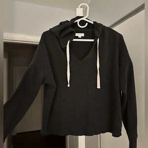 Black Cropped Hoodie